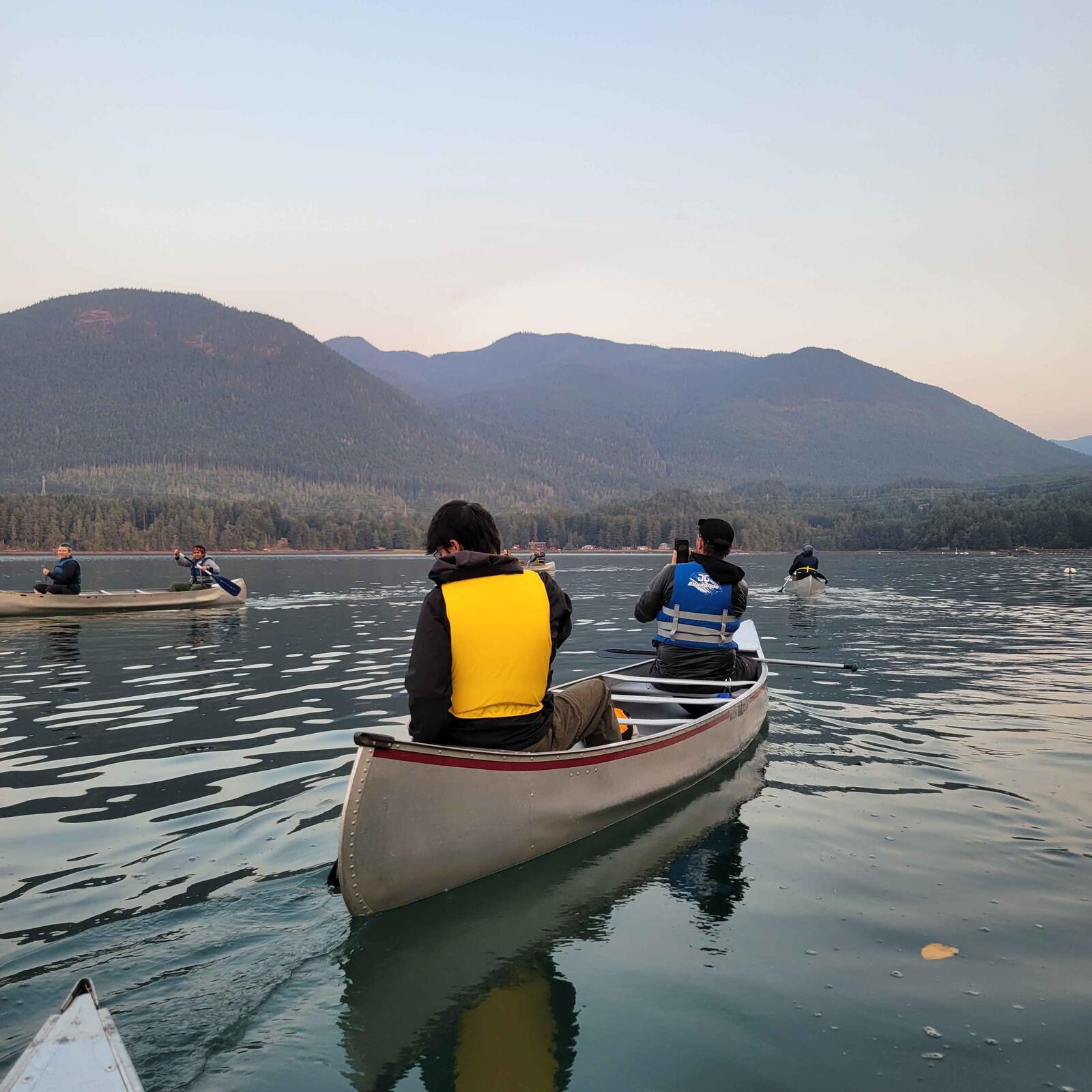 Canoeing at dawn on Hood Canal near Camp Parsons